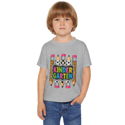 Kindergarten Pencils Toddler T-Shirt — Colorful Back-to-School Tee