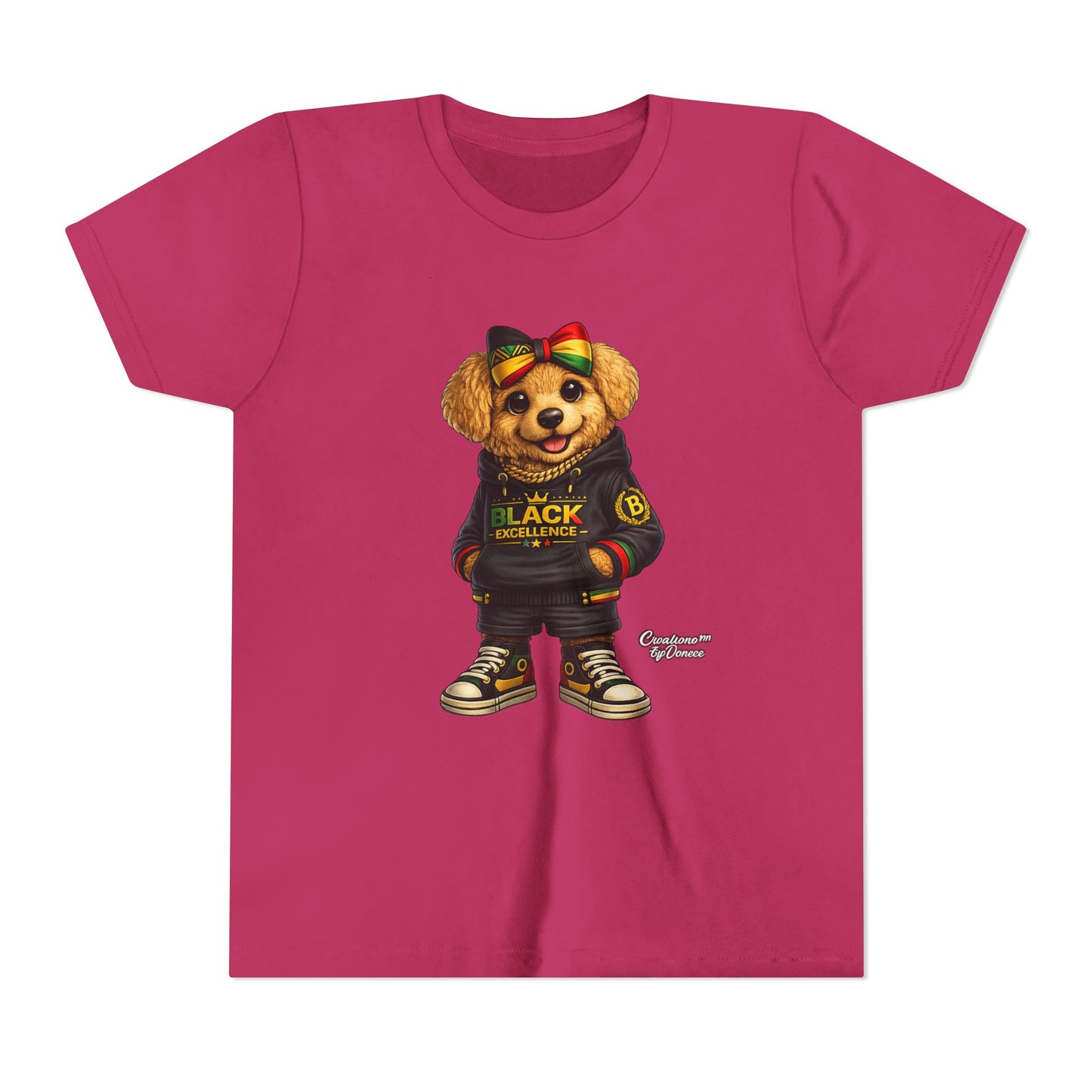 Youth Tee — Rasta Teddy "Black Excellence" Graphic Shirt