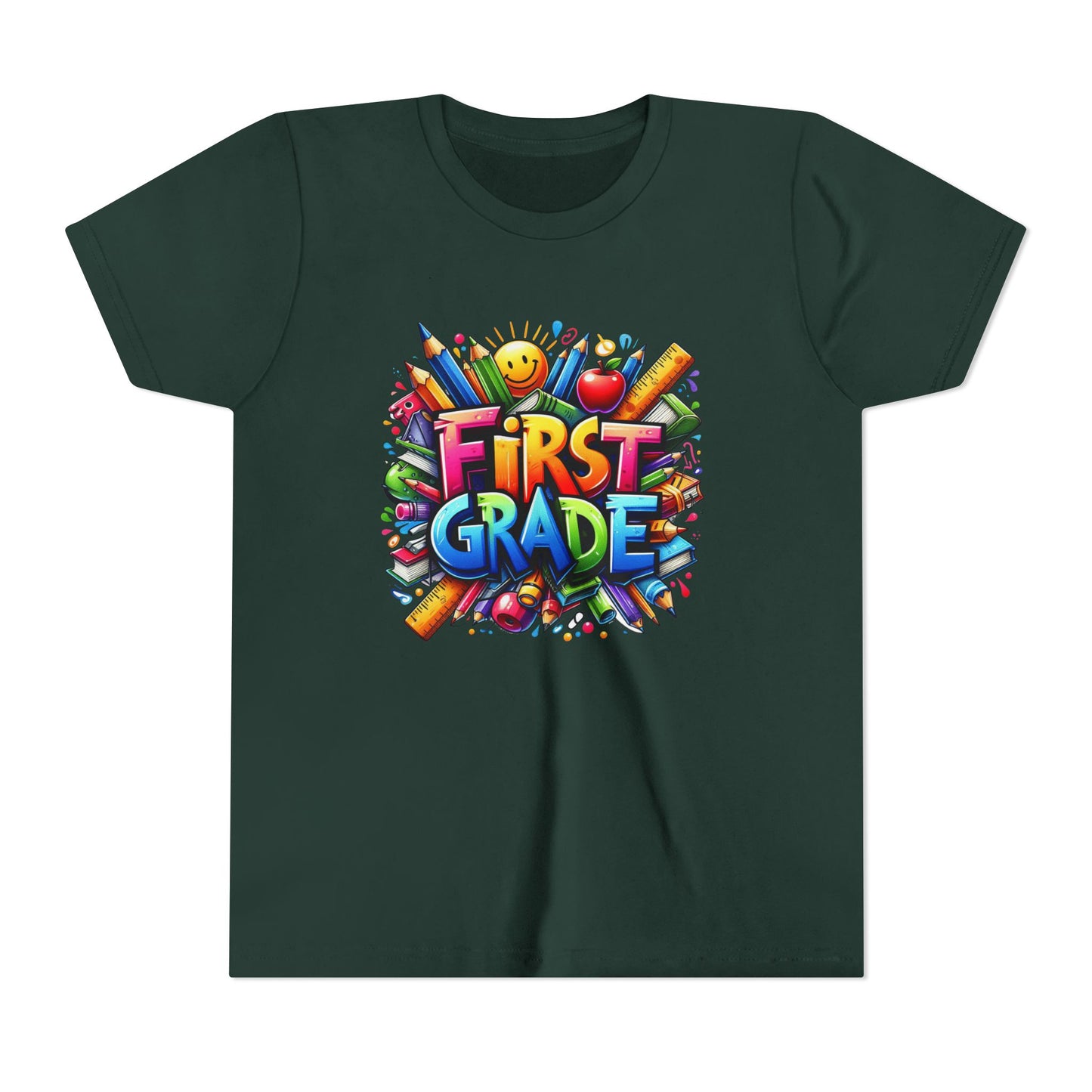 First Grade Kids Tee — Colorful Back-to-School Shirt for Boys & Girls