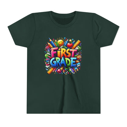 First Grade Kids Tee — Colorful Back-to-School Shirt for Boys & Girls