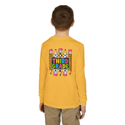 Third Grade Pencil Graphic Long Sleeve Tee