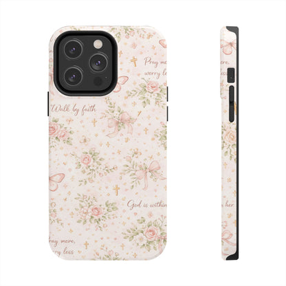 Walk By Faith Phone Case | Christian Floral iPhone Case