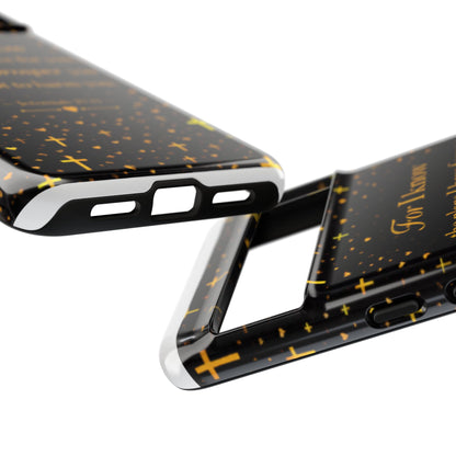 Phone Case — "For I Know" Jeremiah 29:11 Gold Cross Christian Tough Case