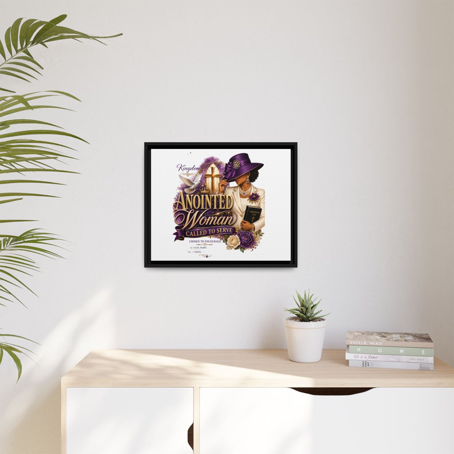 Framed Canvas Print — "Anointed Woman Called to Serve" Christian Wall Art