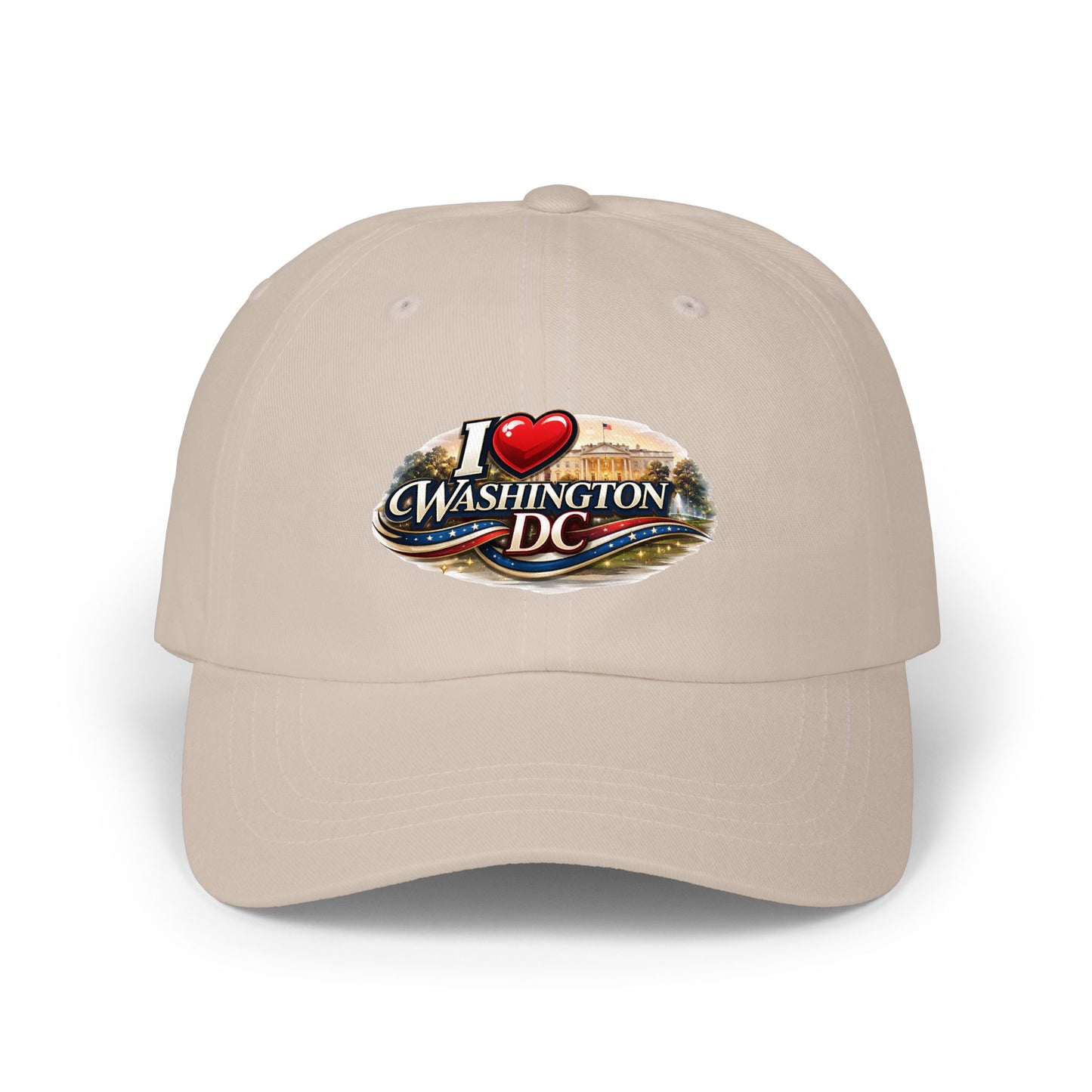 Washington DC Dad Cap – "I  Washington DC" Embroidered Travel Baseball Hat