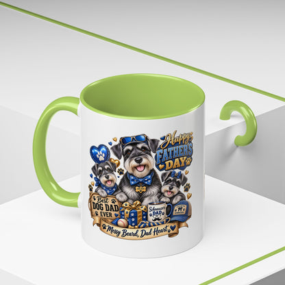 Father's Day Dog Dad Coffee Mug — "Happy Father's Day" Accent Mug (11/15oz)