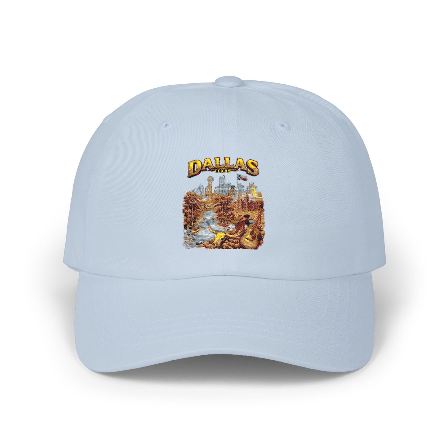 Dallas Vintage Scenic Dad Cap – Retro City Skyline Embroidered Hat