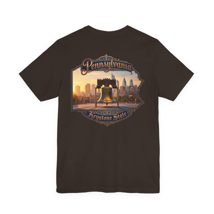 Pennsylvania Keystone State T-Shirt — Liberty Bell & Philadelphia Skyline Tee