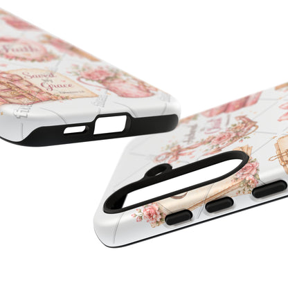 Faith Floral Phone Case – Christian Inspirational Scripture iPhone Cover (Choose Joy, Pray, Faith)
