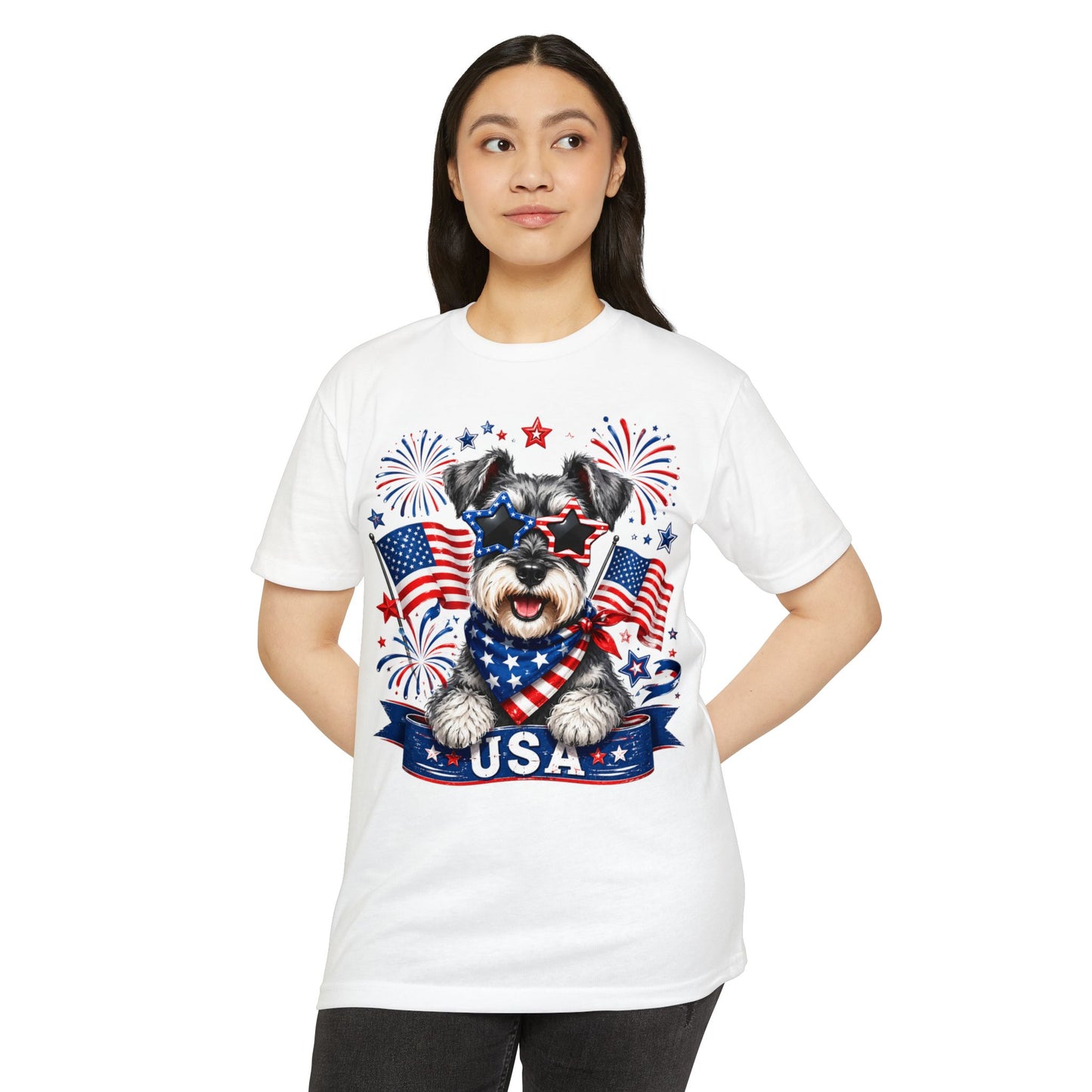 Patriotic Schnauzer USA T-Shirt