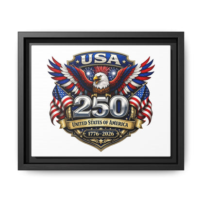 USA 250 Anniversary Framed Canvas — Patriotic Eagle 1776–2026 Wall Art