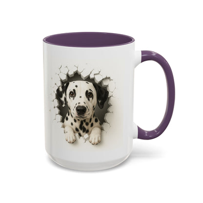 Dalmatian Peekaboo Accent Coffee Mug - Cute Dog Lover Gift (11/15oz)