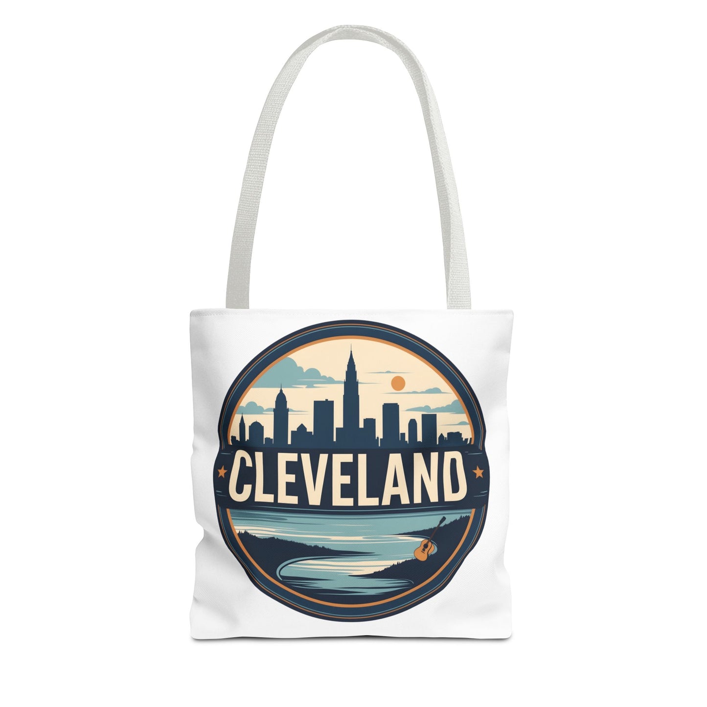 Cleveland Skyline Tote Bag — Vintage Cityscape Beach Design