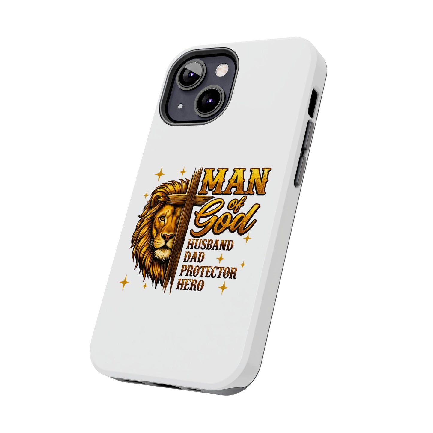 Man of God Lion Phone Case — ‘Man of God’ Christian Protector Dad Gift