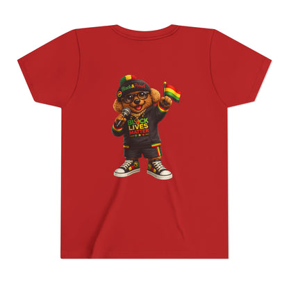 Youth Tee — Kid Bear Black Lives Matter Rasta Flag Shirt