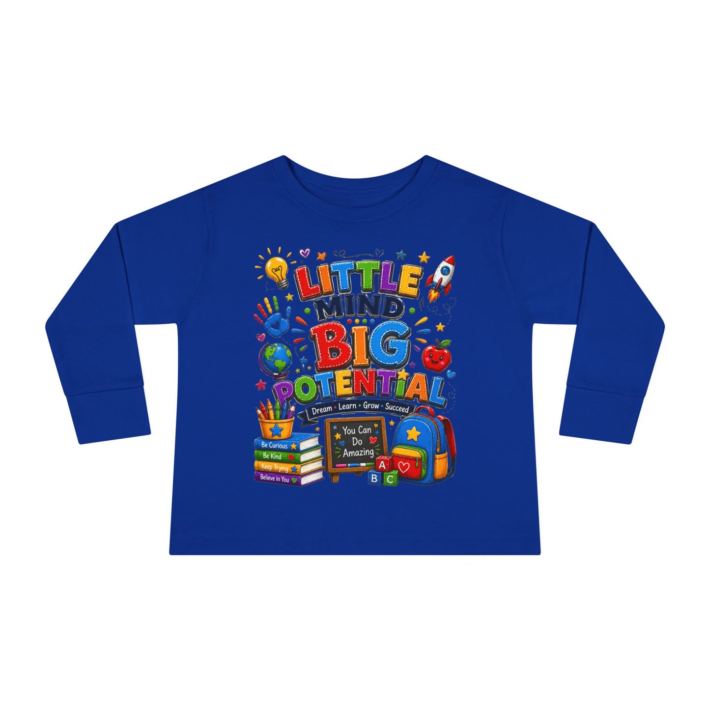 Toddler Tee — "Little Mind Big Potential" Back-to-School Long Sleeve