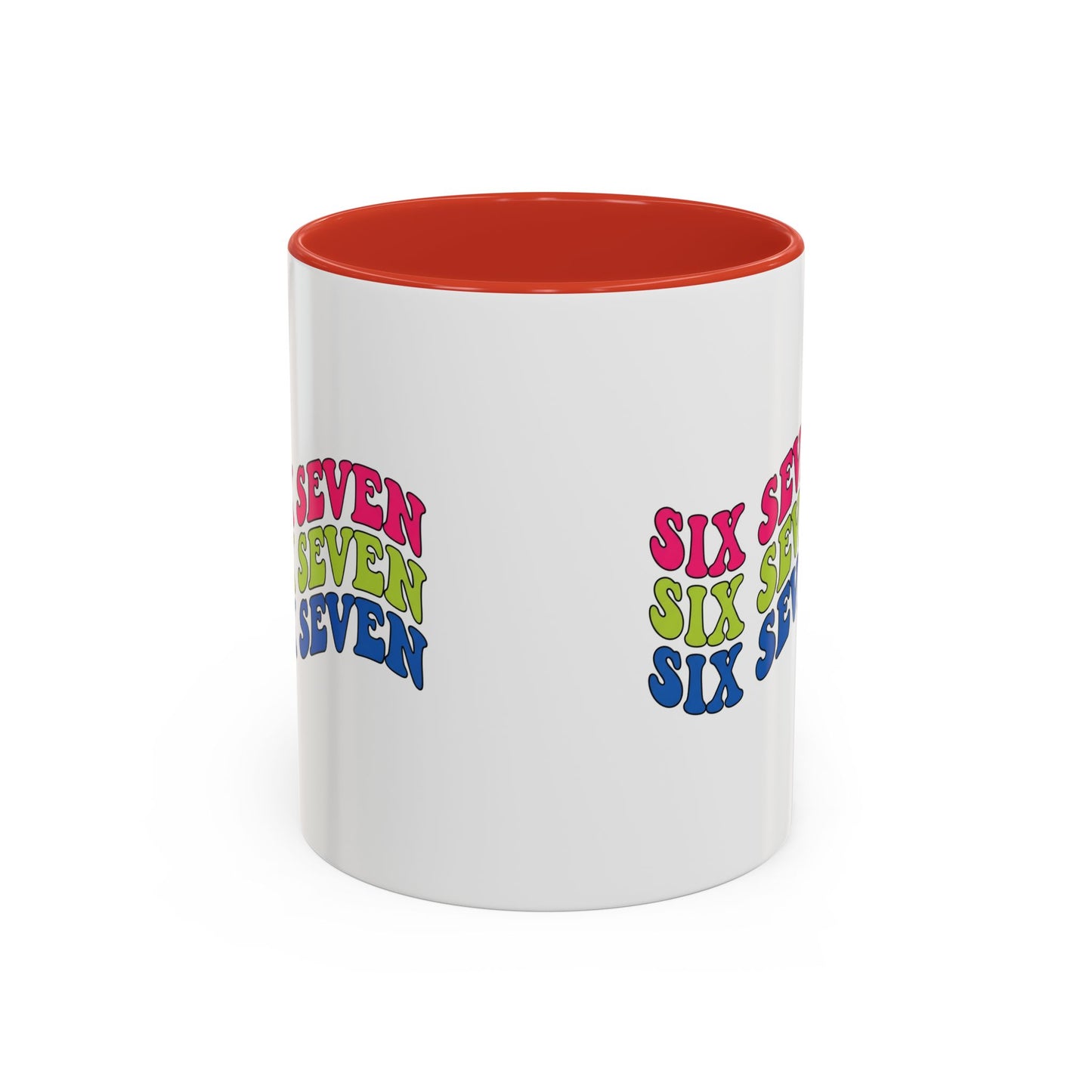 Six Seven Retro Accent Coffee Mug — Colorful 11/15oz Ceramic Tea Cup