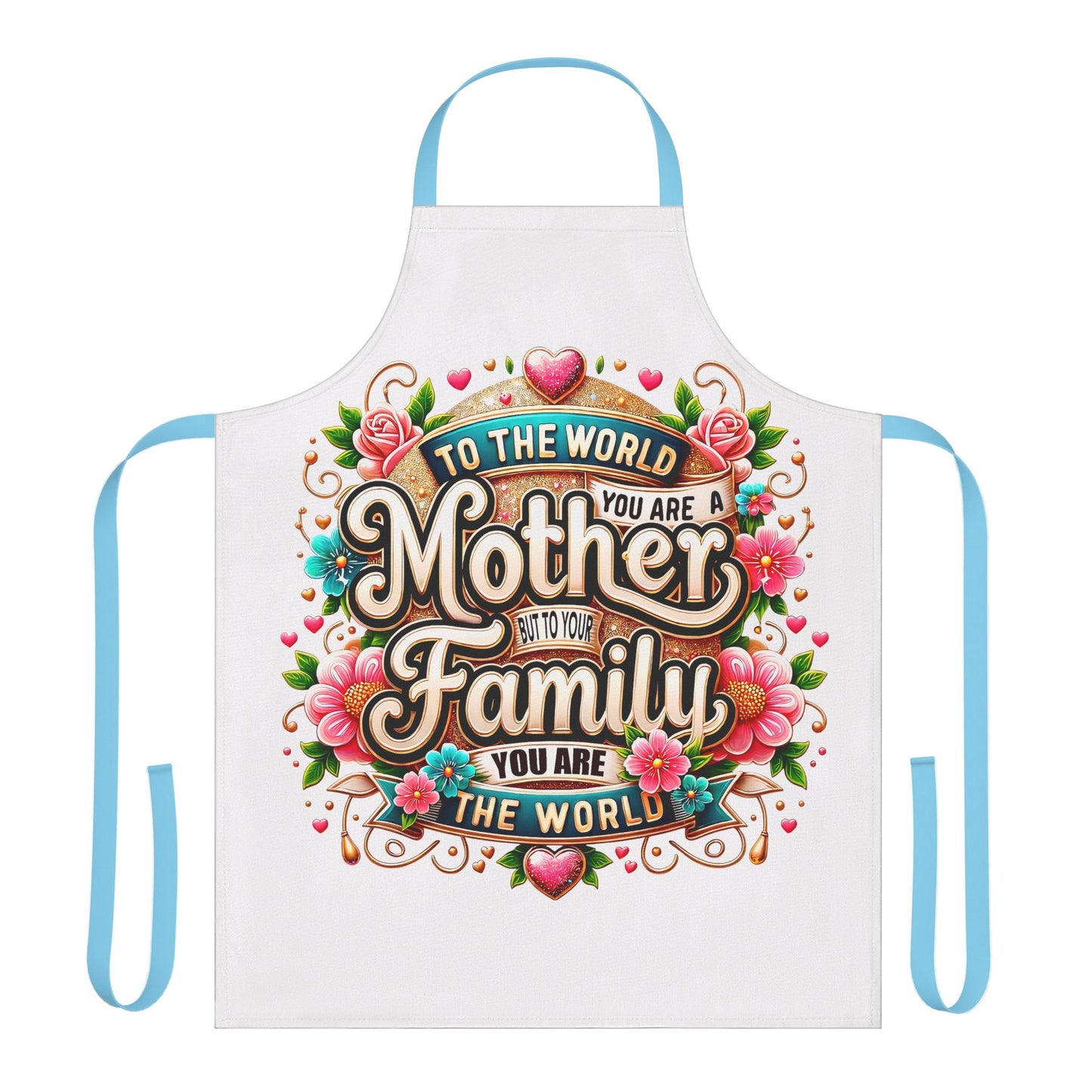 Mother to the World Floral Apron — “To the world you are a Mother, to your family you are the world”