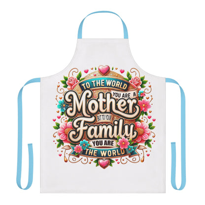Mother to the World Floral Apron — “To the world you are a Mother, to your family you are the world”