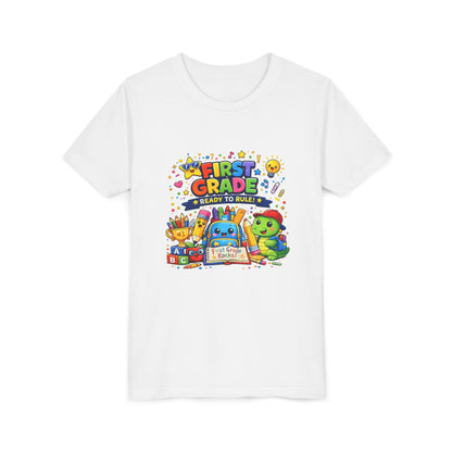 First Grade Youth T‑Shirt – "First Grade Ready to Rule" Cute Back-to-School Tee