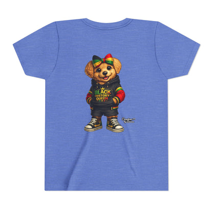 Youth Tee — Black History Queen Bear Graphic T-Shirt
