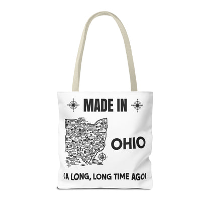 Made in Ohio Tote Bag — Vintage Map Design "A Long, Long Time Ago"