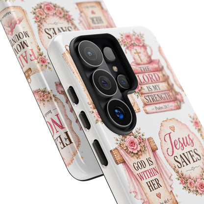 Faith Phone Case — 'Jesus Saves' Floral Christian Scripture iPhone Case