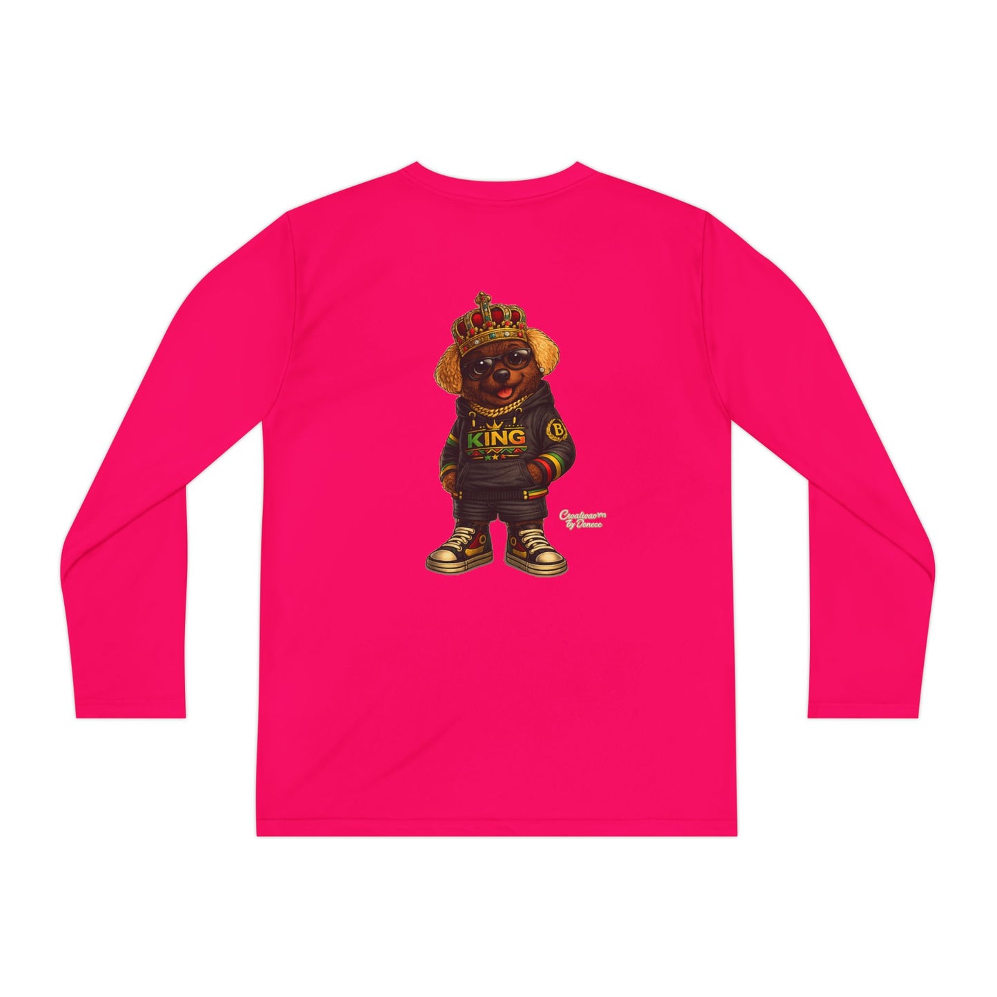 Youth Long Sleeve Tee — 'King' Bear Graphic
