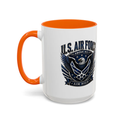U.S. Air Force Eagle Coffee Mug – "Aim High" Accent Ceramic Mug (11/15oz)