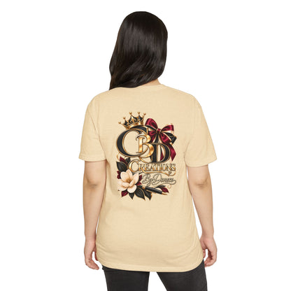 Graphic T-Shirt — "CBD Creations By Dawna" Gold Crown Floral Design