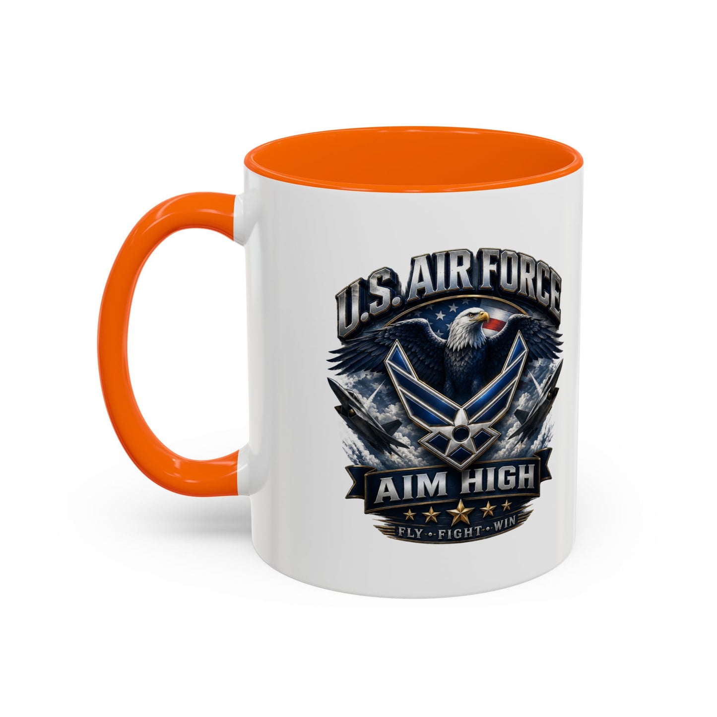 U.S. Air Force Accent Coffee Mug — Aim High Eagle Design (11/15 oz)
