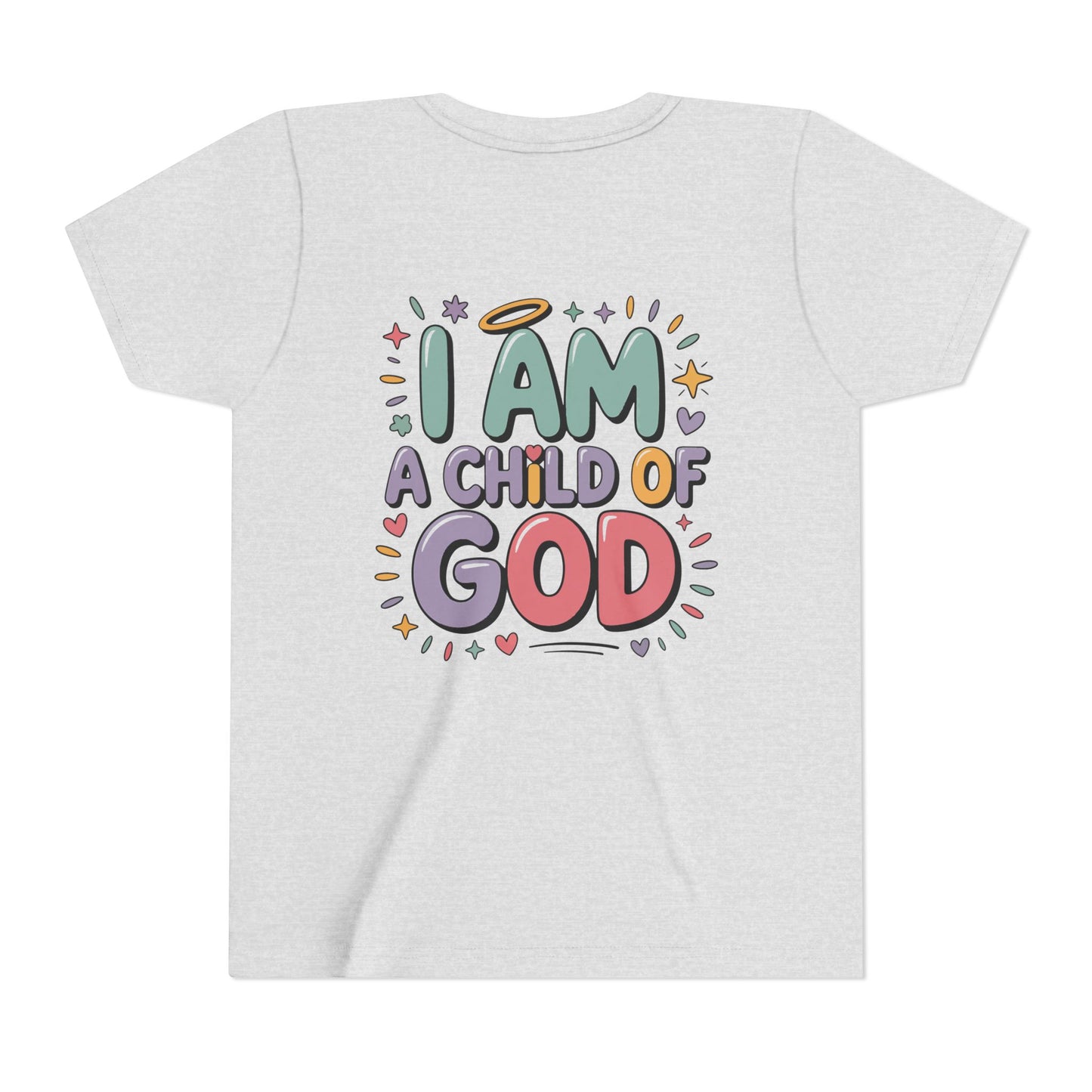 I Am A Child of God Youth Tee — Cute Pastel Christian Kids T-Shirt