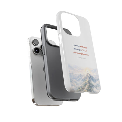 Christian Phone Case – “I Can Do All Things Through Christ” Inspirational Tough Case