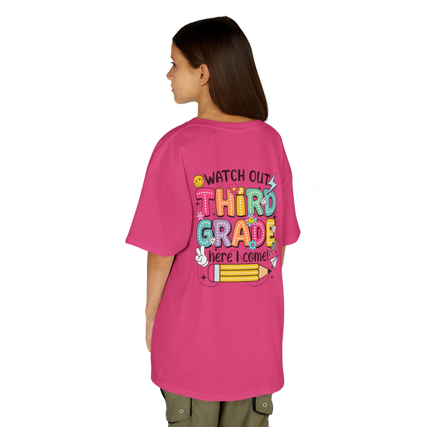 Third Grade Back to School Kids Tee — "Watch Out Third Grade Here I Come"