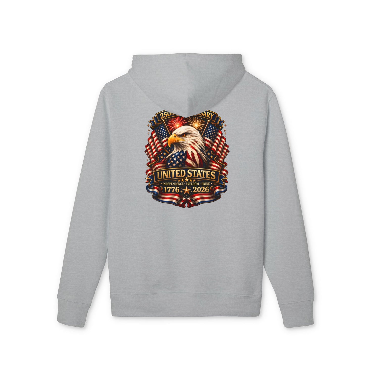 Patriotic Eagle Hoodie — United States 1776–2026 Flag Design