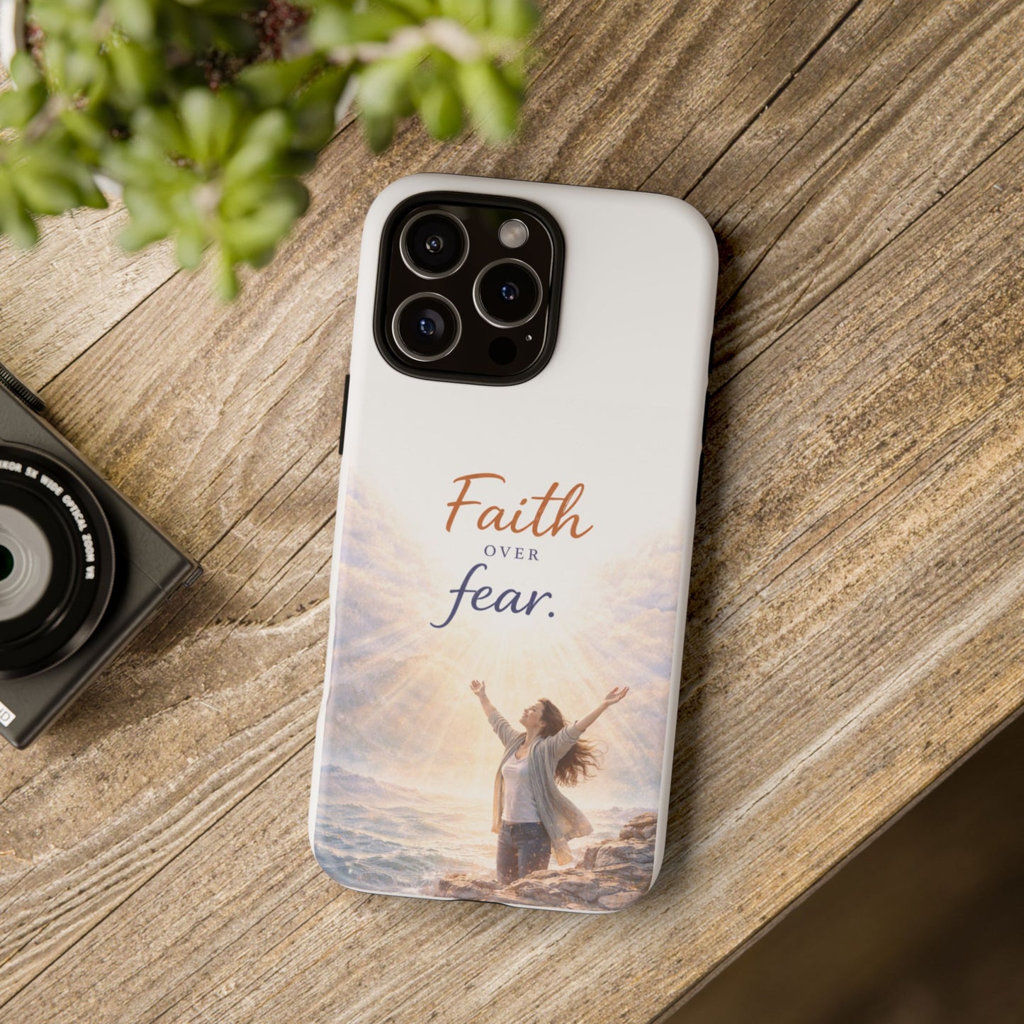 Faith Over Fear Phone Case — Inspirational Christian iPhone Cover