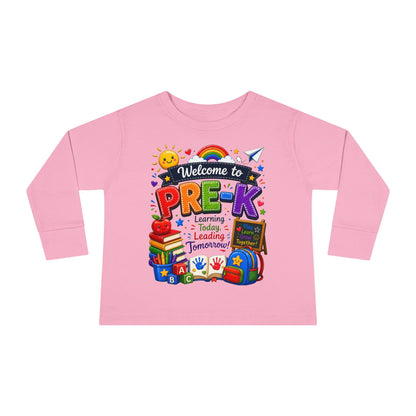Welcome to Pre-K Toddler Long Sleeve Tee - Back to School Preschool Shirt