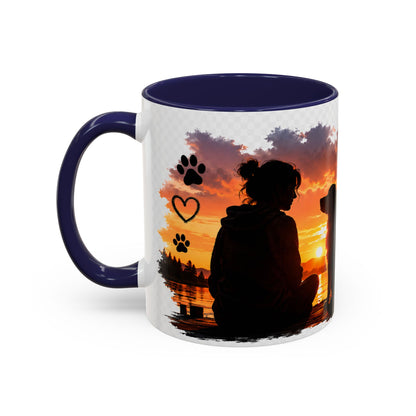 Dog Lover Coffee Mug - "A True Friend Leaves Paw Prints on Your Heart" Accent Mug (11/15oz)