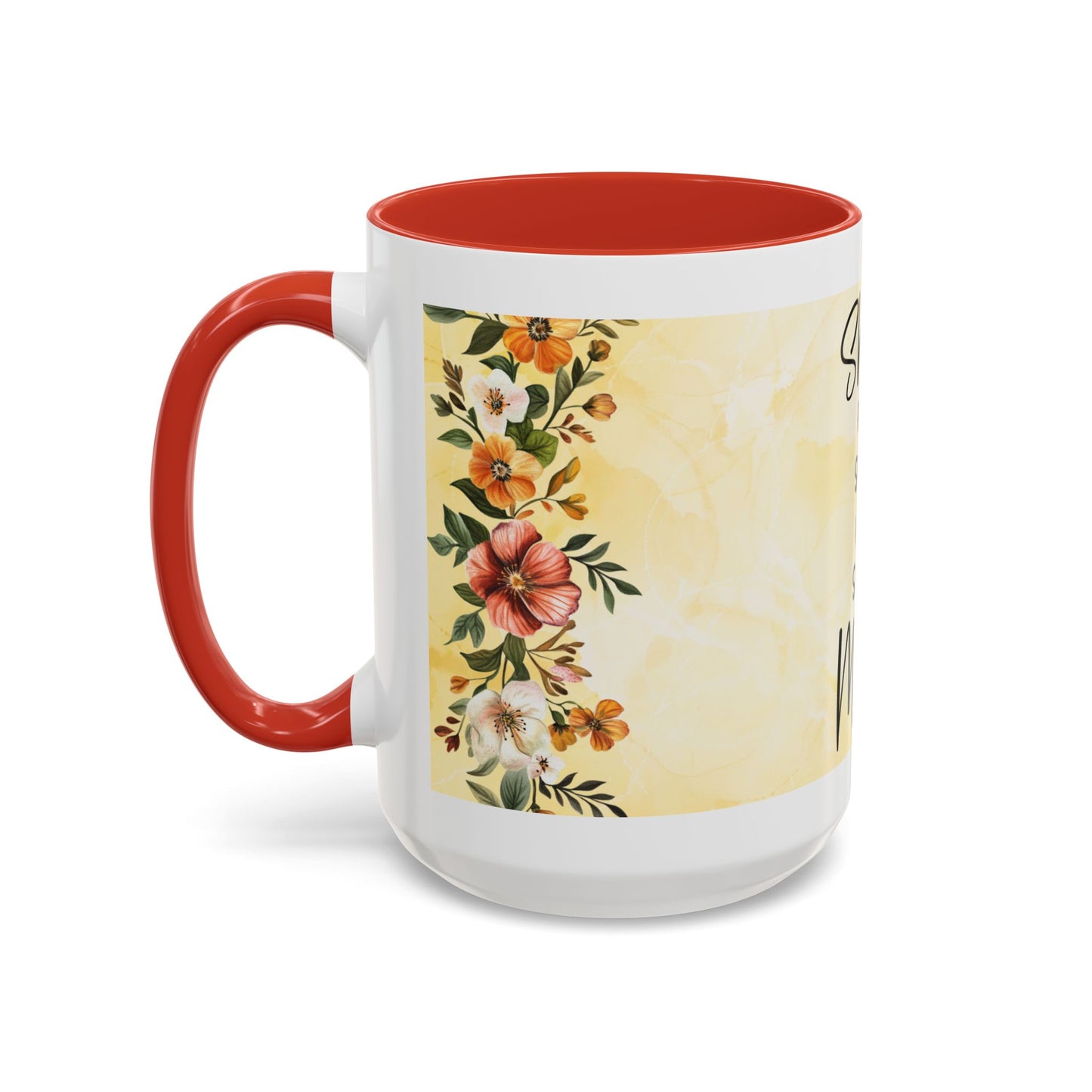 She Is Mom Floral Accent Coffee Mug — 'She is Peace, She is Home' Mother's Day Gift