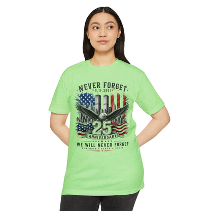 9/11 25th Anniversary 'Never Forget' Memorial T-Shirt