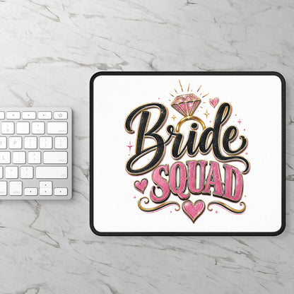 Bride Squad Gaming Mouse Pad — Bachelorette Party Pink Ring Design