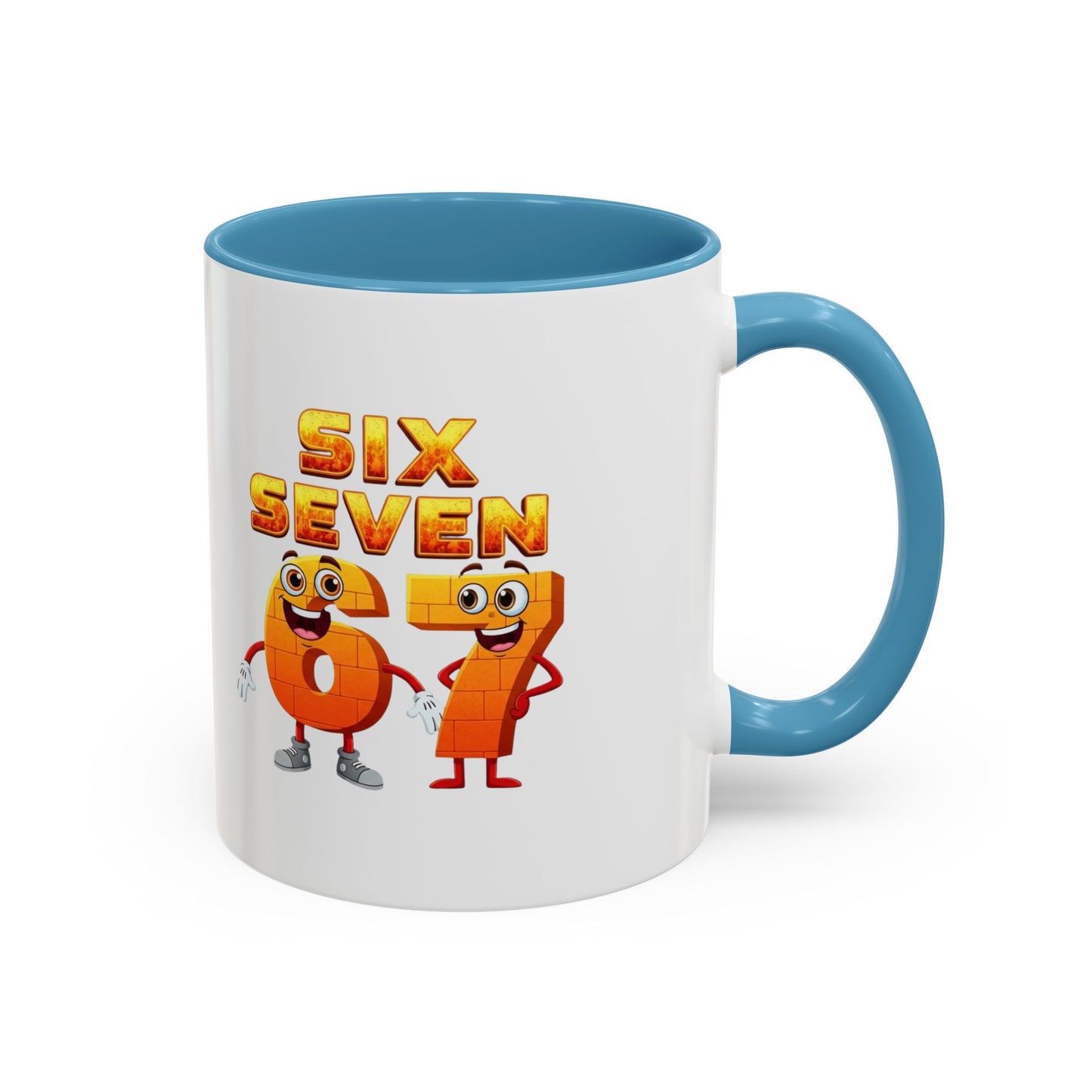 Six Seven Cartoon Number Coffee Mug - Fun Math Teacher Gift (11/15oz)