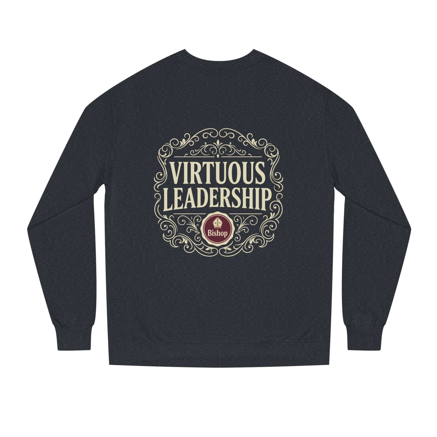Virtuous Leadership Sweatshirt — Vintage Crest Crewneck for Church Leaders