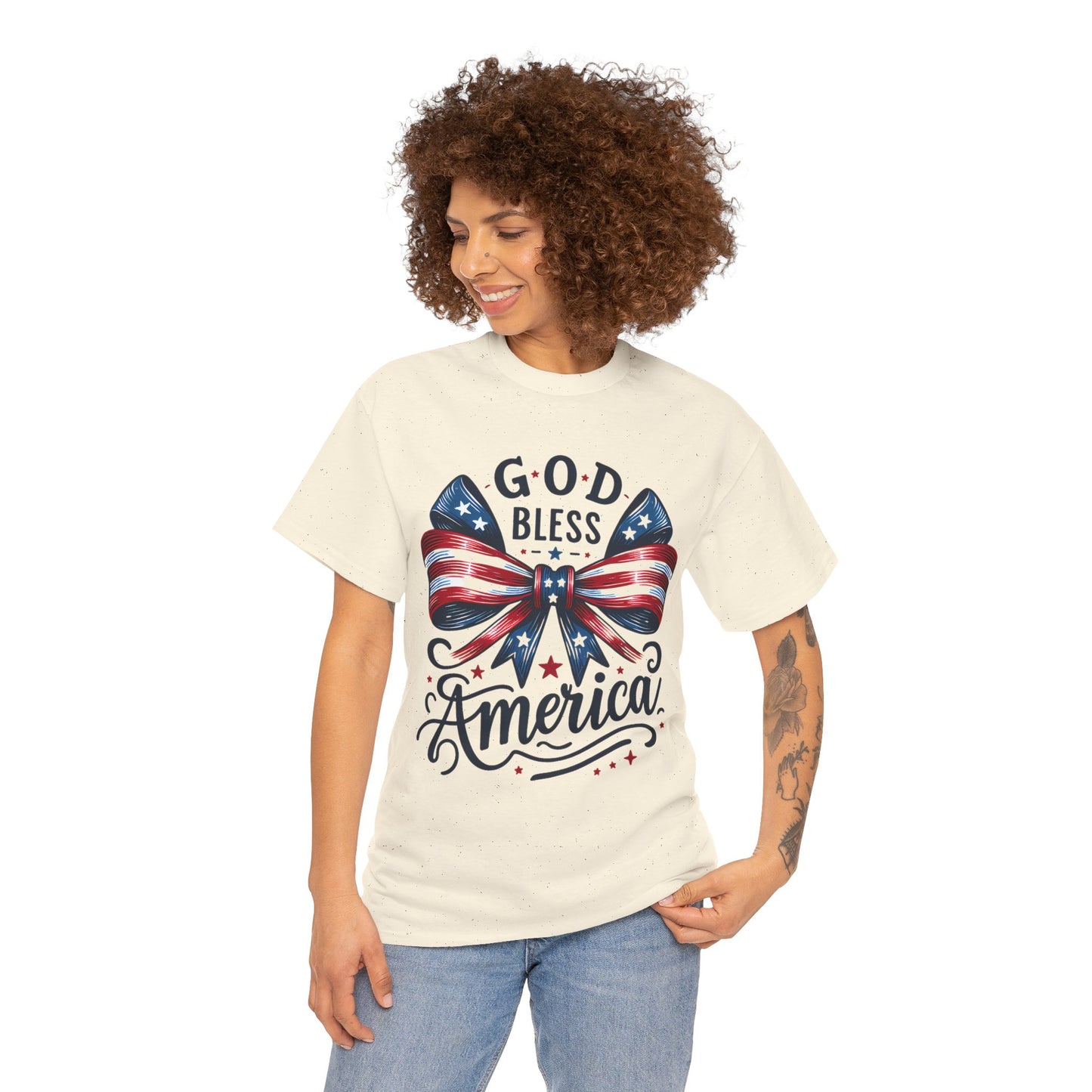 God Bless America T-Shirt — Patriotic USA Bow Fourth of July Tee