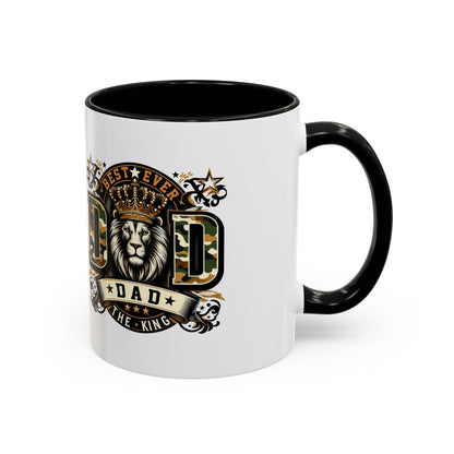 Dad Coffee Mug — "Best Ever Dad" Lion Crest Accent Mug (11/15oz)