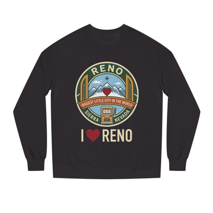I  Reno Sweatshirt — Vintage Reno Nevada Mountain Badge Crewneck