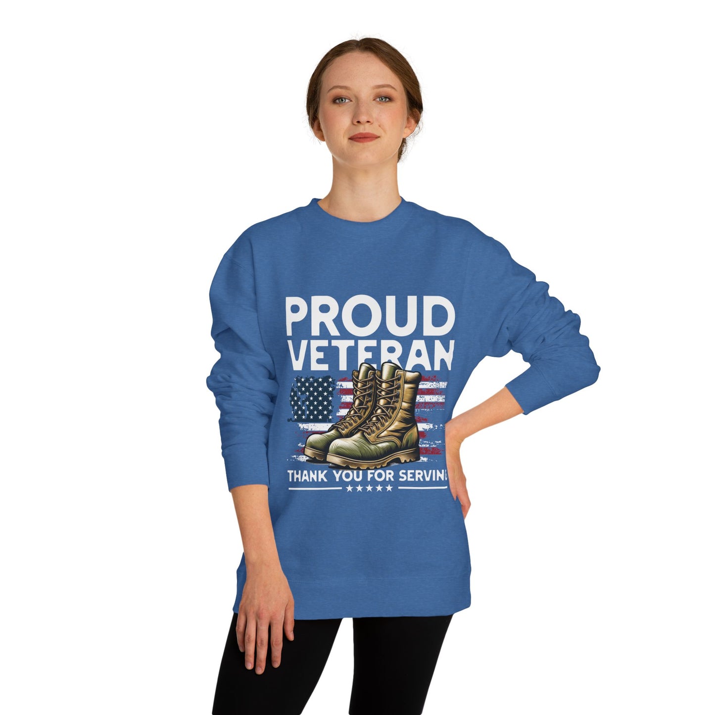 Proud Veteran Crewneck Sweatshirt - Thank You For Serving