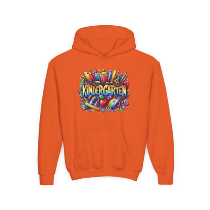 Kindergarten Kids Hoodie — Colorful School Supplies Back-to-School Sweatshirt