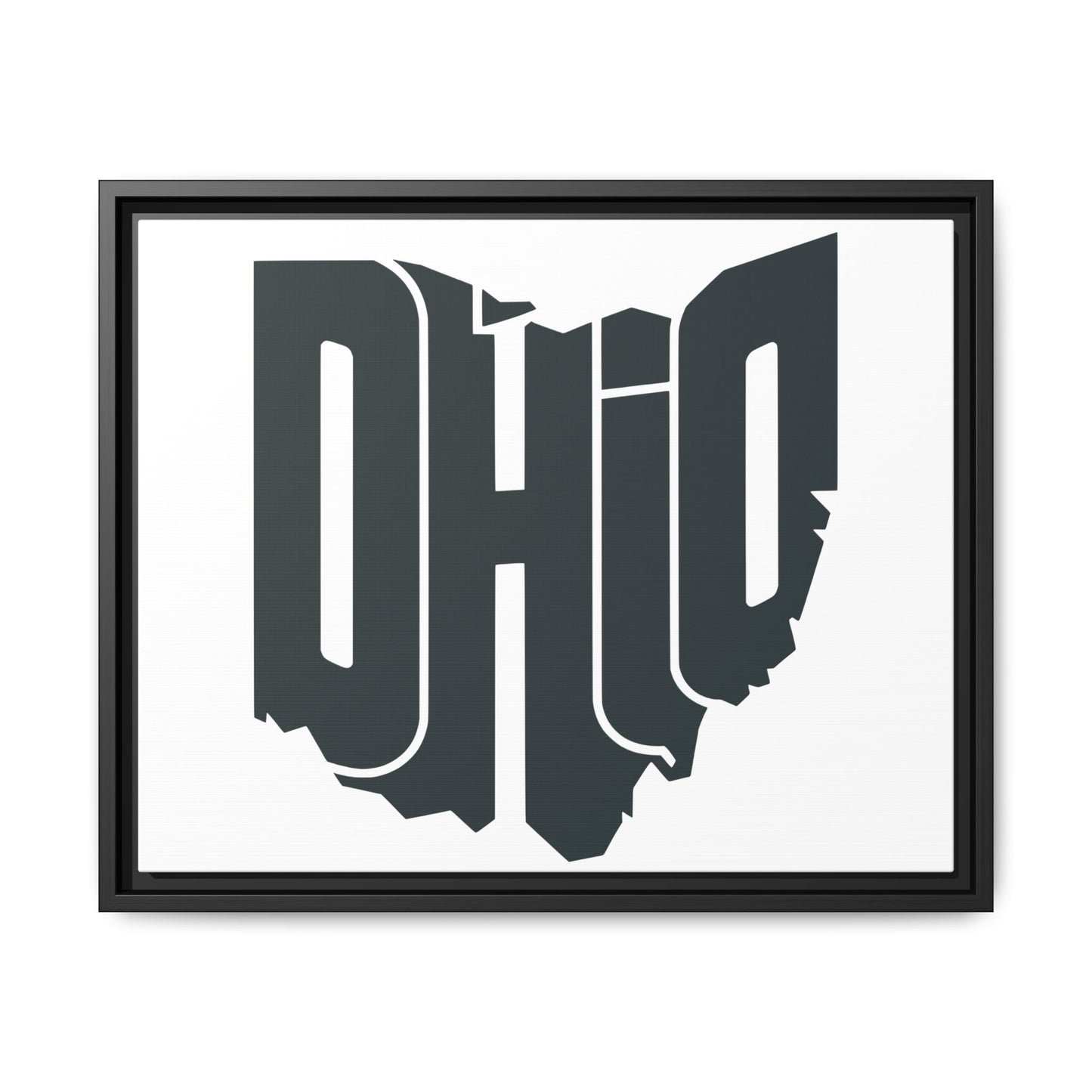 Ohio State Silhouette Matte Framed Canvas — Modern State Wall Art