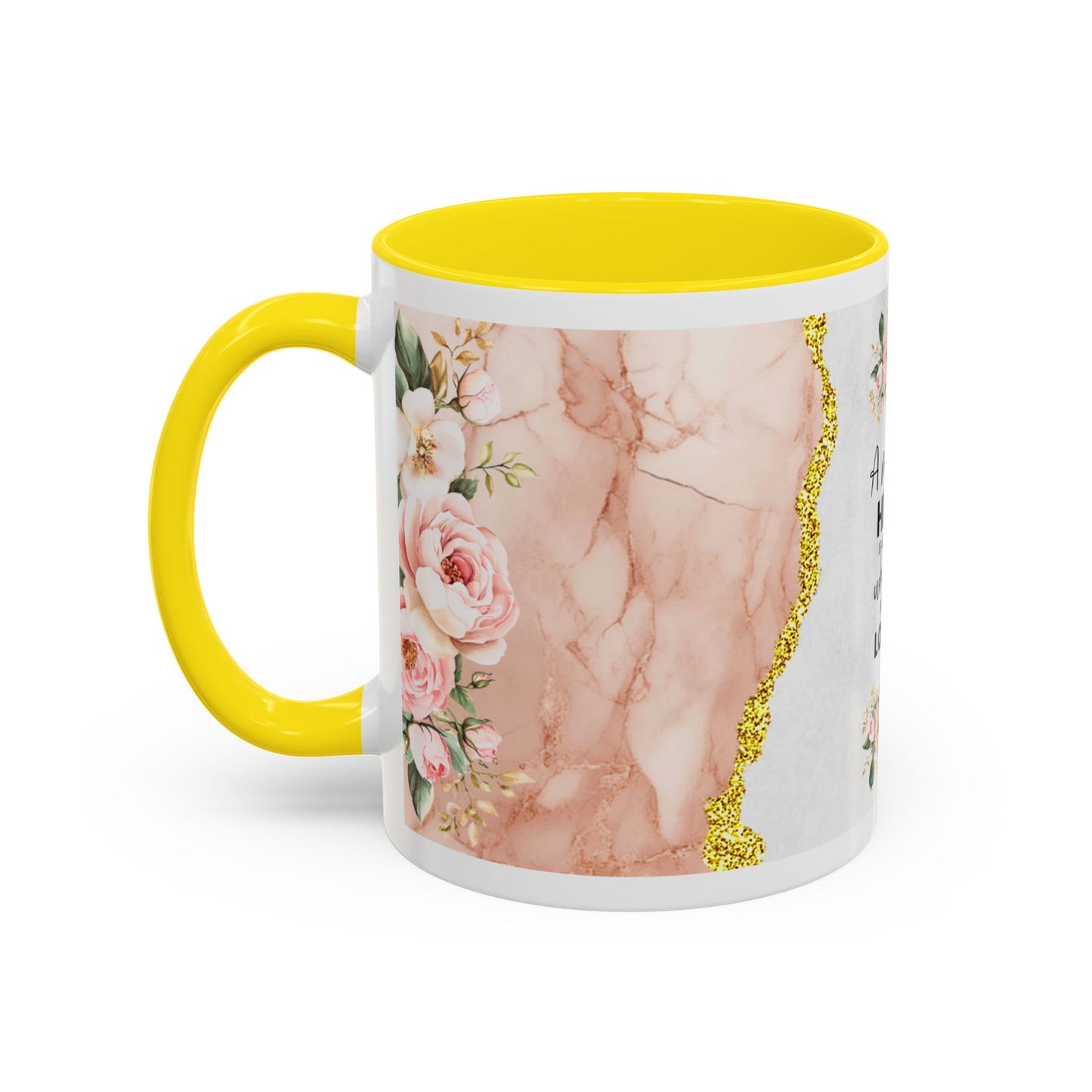 Mother's Heart Floral Accent Coffee Mug – “A Mother's Heart…Where Love Speaks the Loudest” (11/15oz)